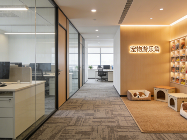 青岛办公室设计-宠物友好办公：允许带猫上班的公司，装修设计上有哪些不一样